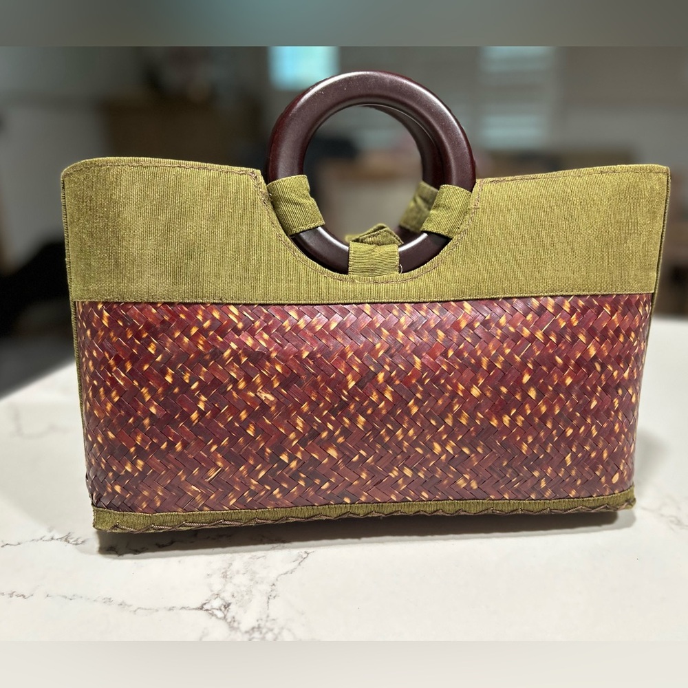 NEW TICO Artisanal Woven Fiber Summer Lined Tote 15x8”